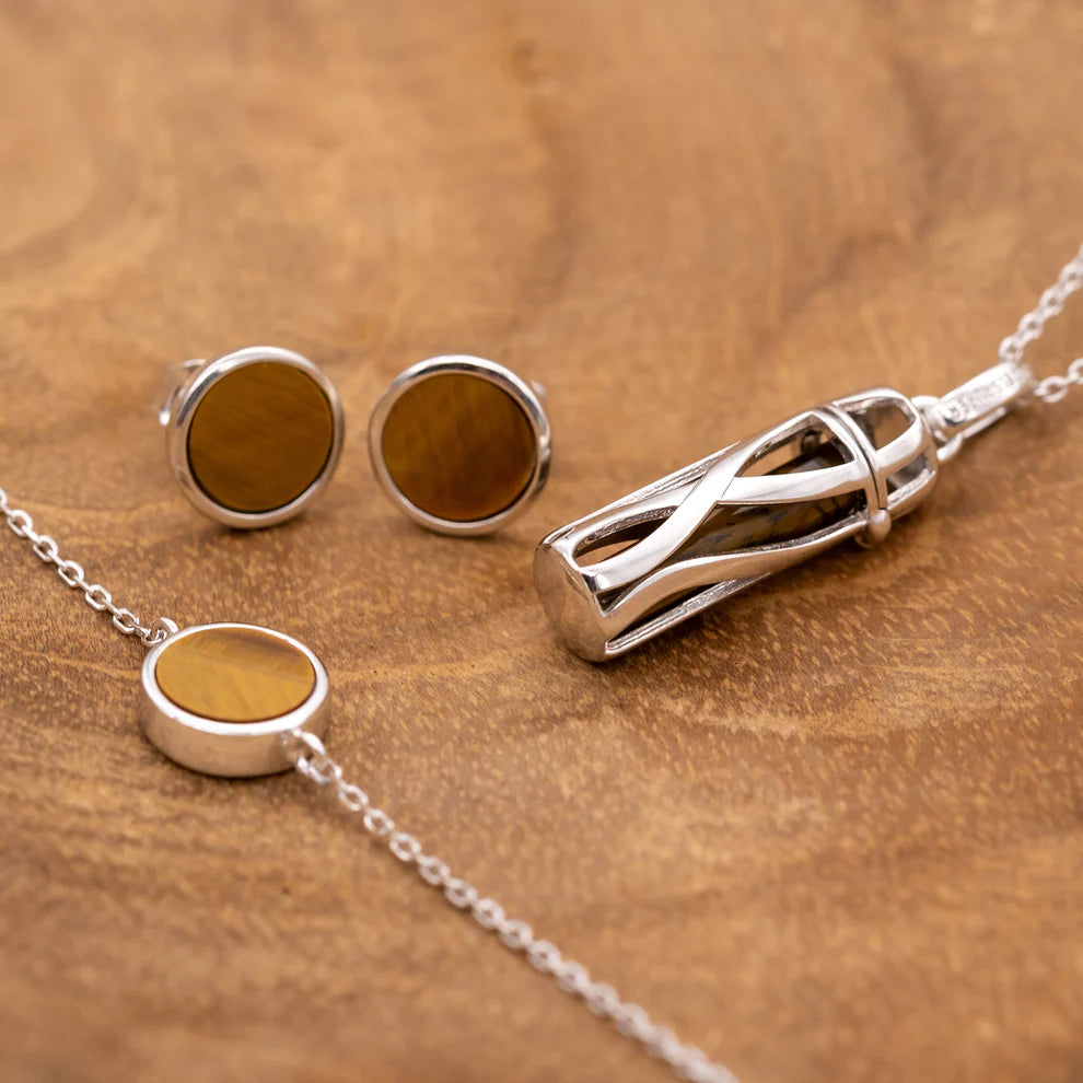 Engelsrufer Armband "Powerful Stone", silber, Tigerauge