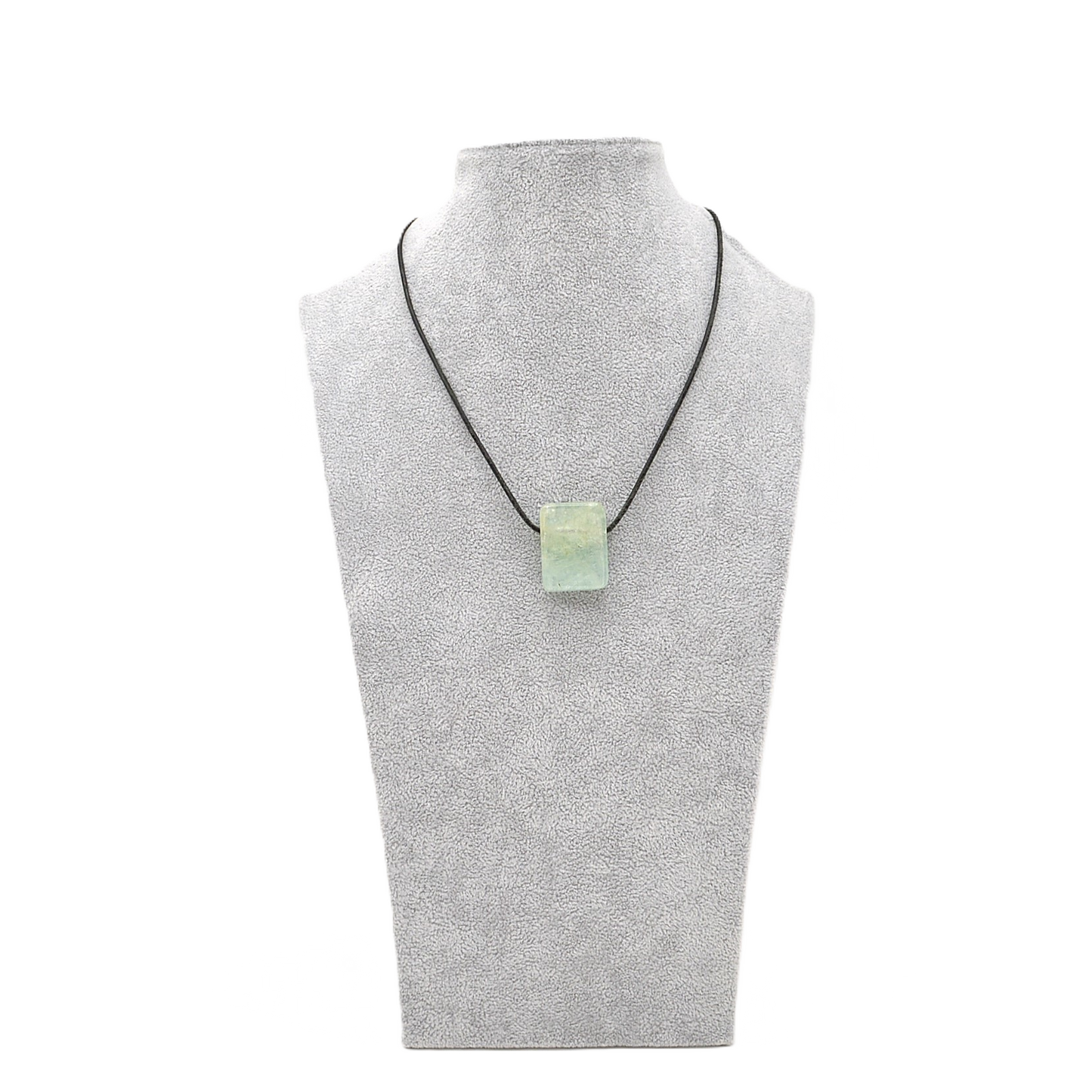 Anhänger Aquamarin, handgefertigt, gebohrt, Viereck