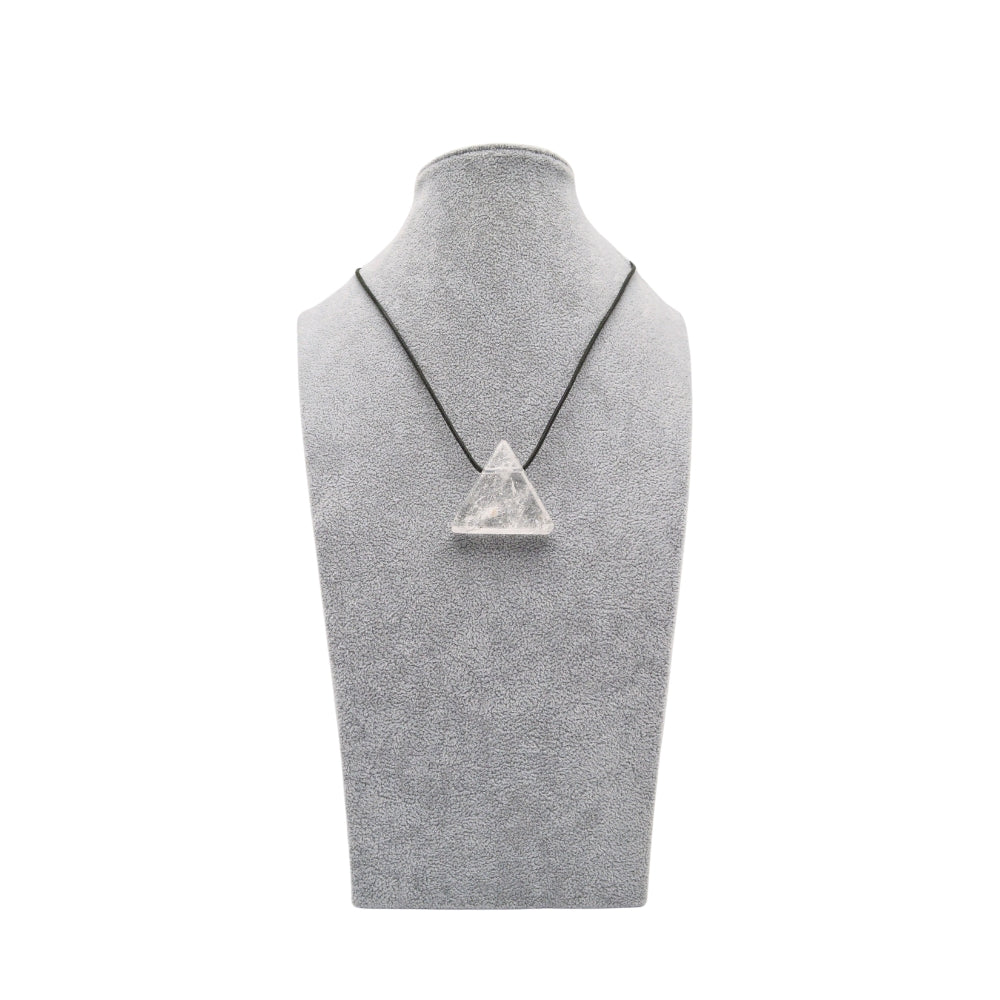 Anhänger Bergkristall, handgefertigt, gebohrt, Dreieck