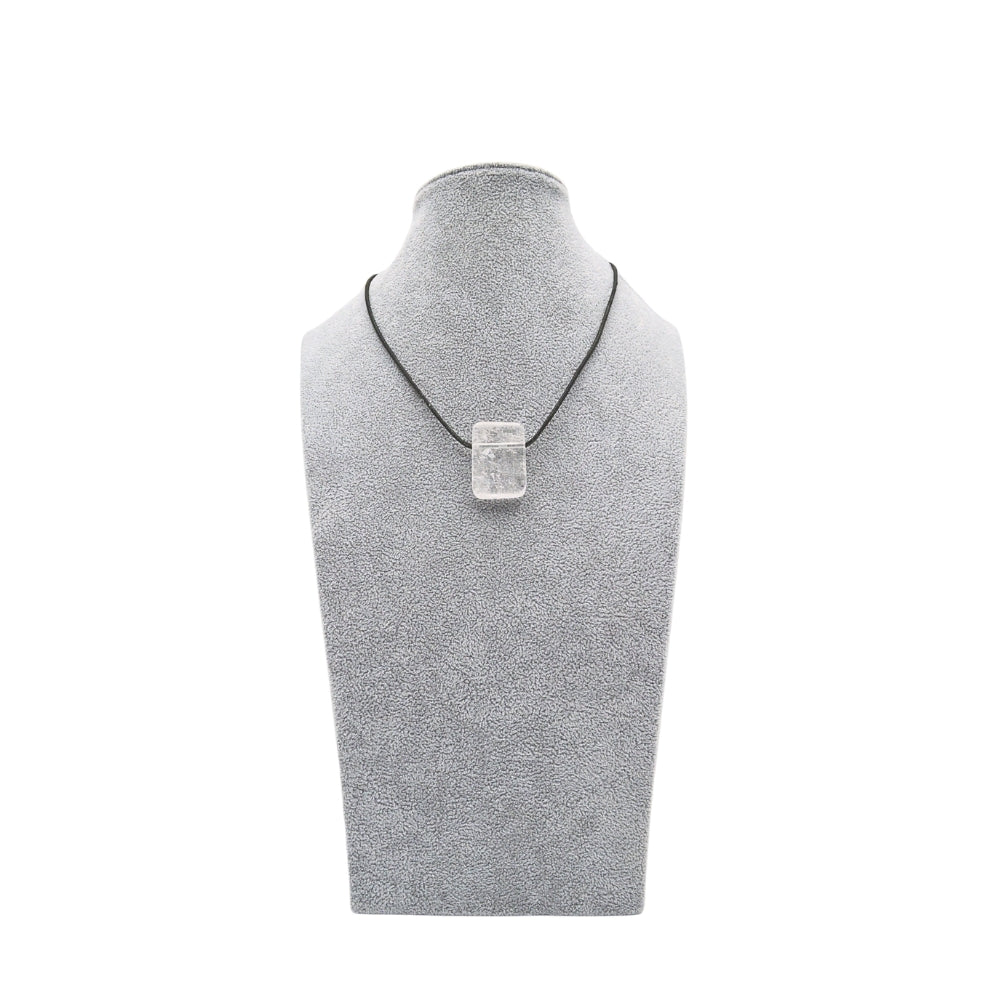 Anhänger Bergkristall, handgefertigt, gebohrt, Viereck