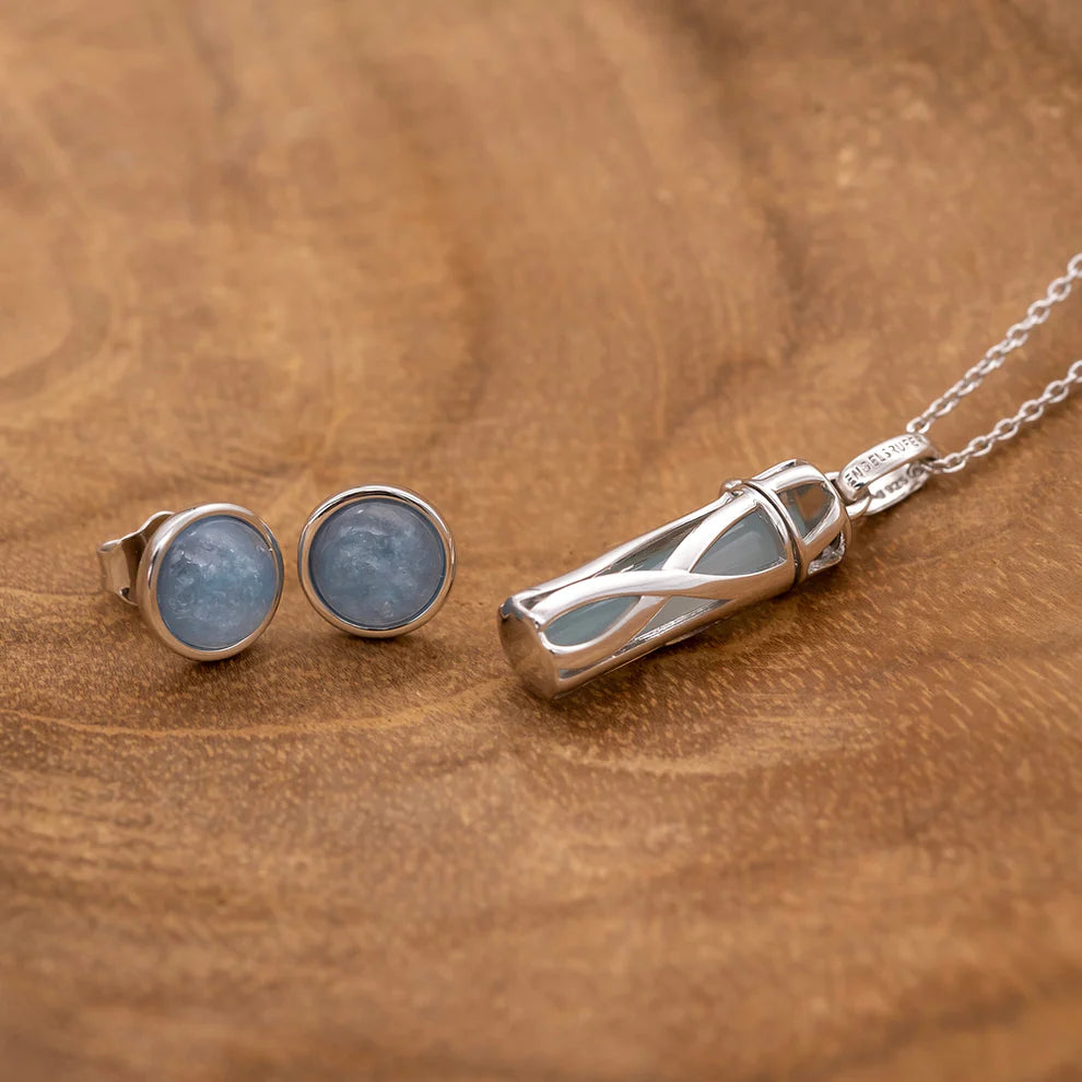 Engelsrufer Ohrstecker "Powerful Stone", silber, blauer Achat