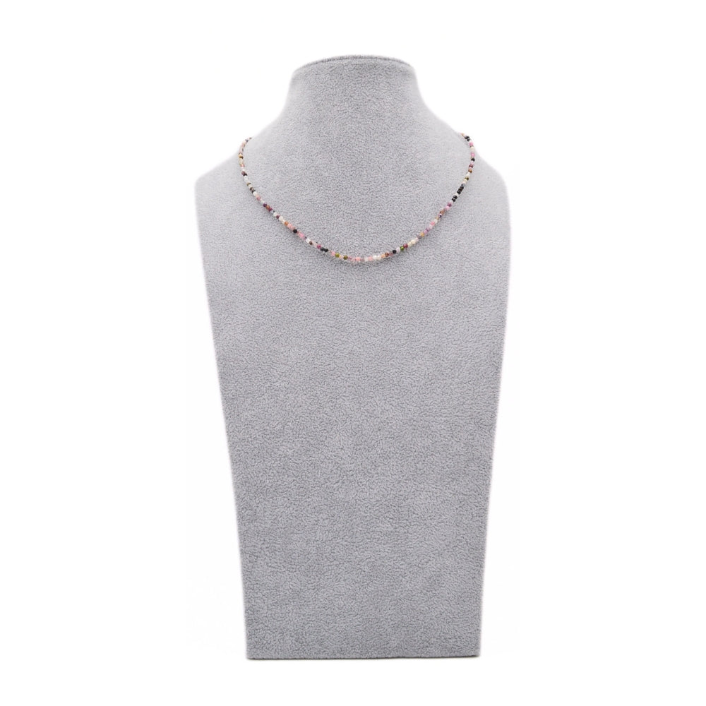 Edelsteinkette „Chakra Glow“ mit buntem Turmalin, silber – Eleganz & innere Balance