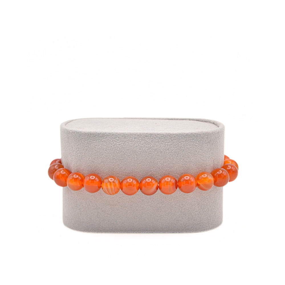 Edelsteinarmband Karneol-Achat (8 mm Perlen) für Energie & Lebensfreude