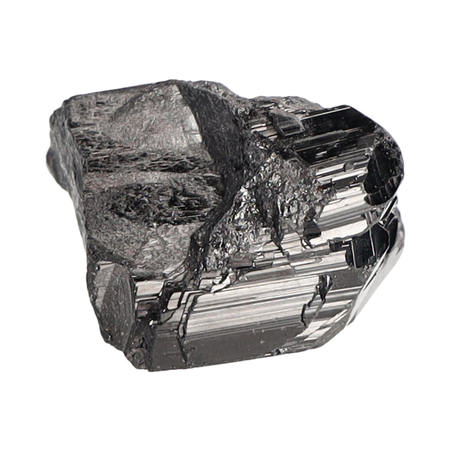 Einzelner Heilstein – schwarzer Turmalin, Schörl Rohstein mit toller Kristallstruktur.