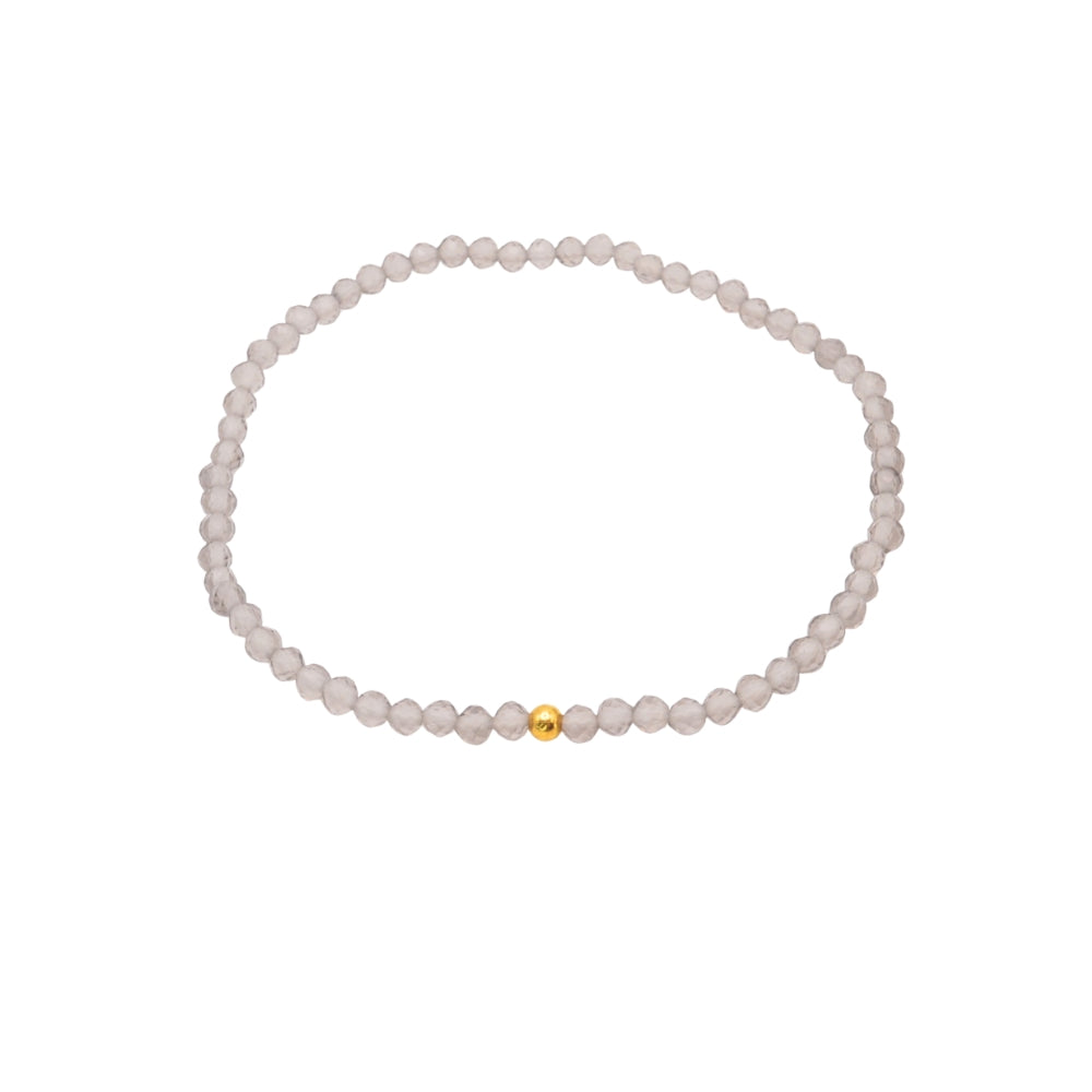 Edelsteinarmband „Rauchquarz & Gold“ (3mm Perlen) für Schutz, Erdung & Eleganz