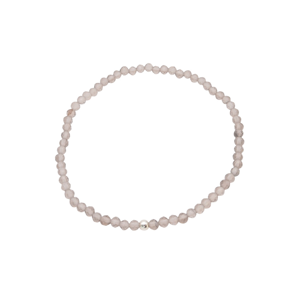 Edelsteinarmband „Rauchquarz & Silber“ (3mm Perlen) für Schutz, Erdung & Klarheit