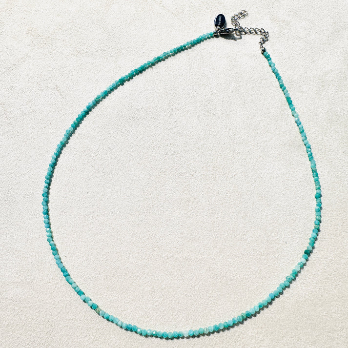 Edelsteinkette „Serene Horizon“ mit Amazonit, silber – Eleganz & Harmonie