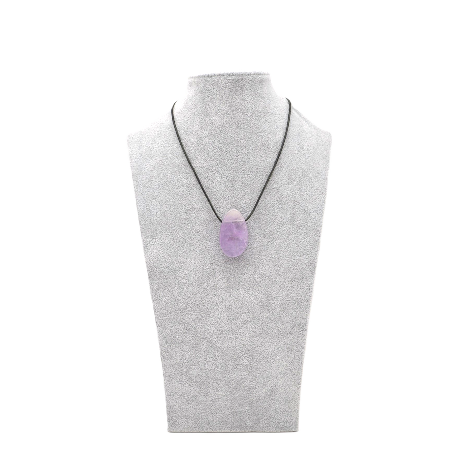 Anhänger Amethyst, handgefertigt, gebohrt, Tropfen