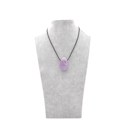 Anhänger Amethyst, handgefertigt, gebohrt, Tropfen