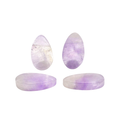 Anhänger Amethyst, handgefertigt, gebohrt, Tropfen