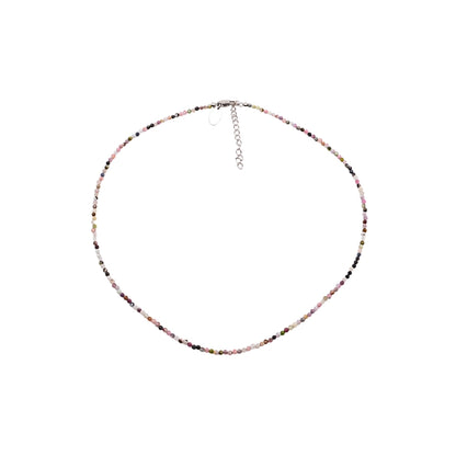 Edelsteinkette „Chakra Glow“ mit buntem Turmalin, silber – Eleganz & innere Balance