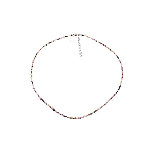 Edelsteinkette „Chakra Glow“ mit buntem Turmalin, silber – Eleganz & innere Balance