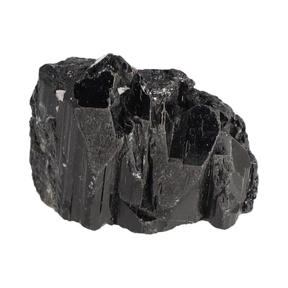 Einzelner Heilstein – schwarzer Turmalin, Schörl Rohstein mit toller Kristallstruktur.