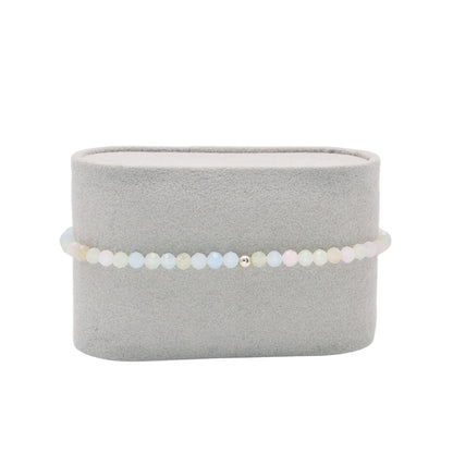 Edelsteinarmband "Morganit & Silber" (3mm Perlen, facettiert) für Liebe, Harmonie & Herzensruhe