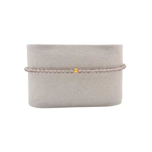 Edelsteinarmband „Rauchquarz & Gold“ (3mm Perlen) für Schutz, Erdung & Eleganz