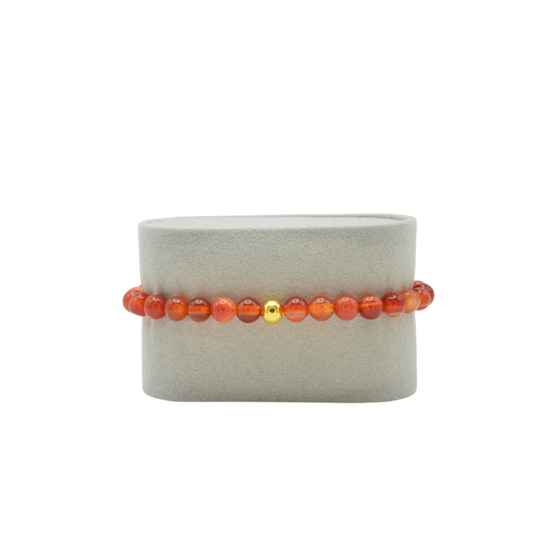 Edelsteinarmband „Karneol & gold“ (6 mm Perlen) für Lebensfreude & Aktivierung