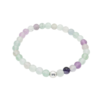 Edelsteinarmband „Fluorit & Silber“ (6 mm Perlen) für Klarheit, Konzentration & Schutz