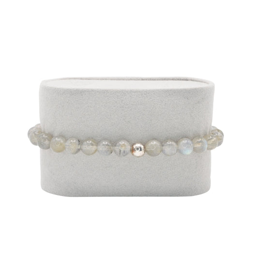 Edelsteinarmband „Labradorit & Silber“ (6 mm Perlen) für Intuition, Klarheit & spirituelle Balance