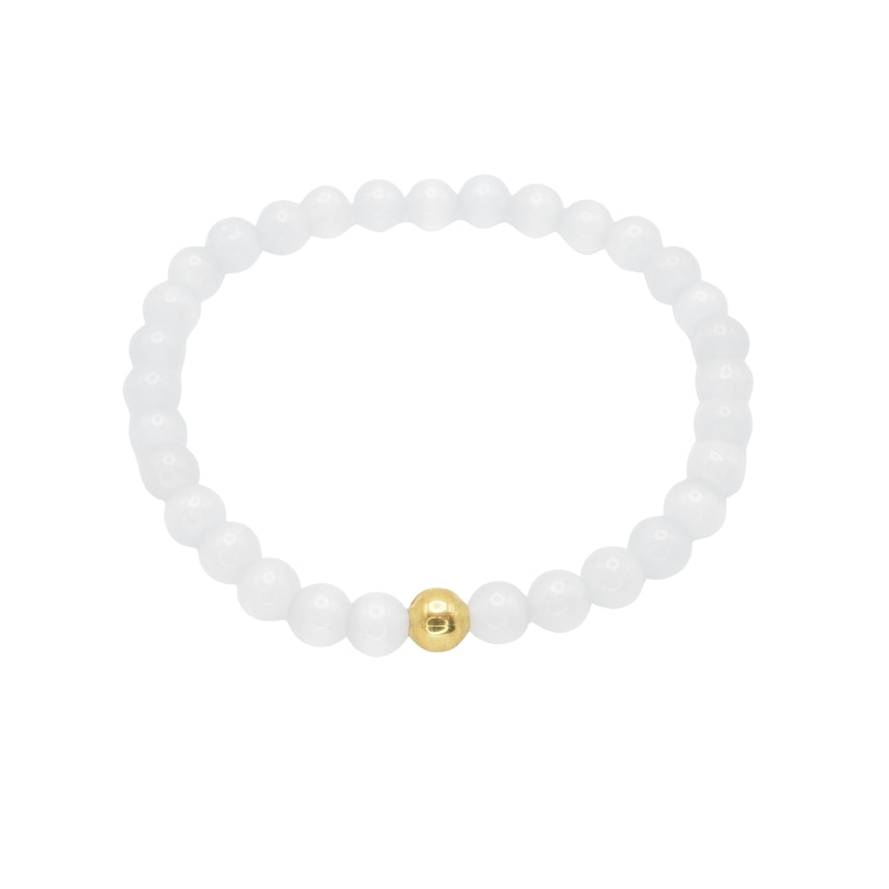 Edelsteinarmband „Selenit & Gold“ (6mm Perlen) für Klarheit, Reinigung & innere Ruhe