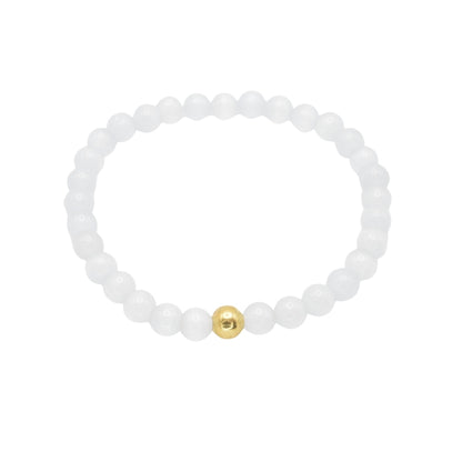 Edelsteinarmband „Selenit & Gold“ (6mm Perlen) für Klarheit, Reinigung & innere Ruhe