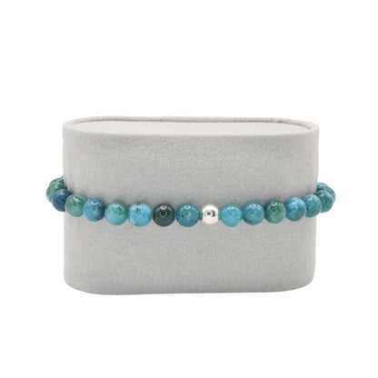 Edelsteinarmband „Apatit & Silber“ (6mm Perlen) für Klarheit, Motivation & Ausdruck