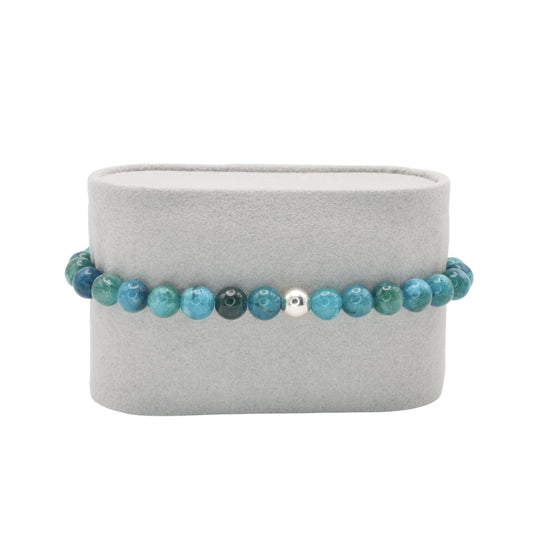 Edelsteinarmband „Apatit & Silber“ (6mm Perlen) für Klarheit, Motivation & Ausdruck