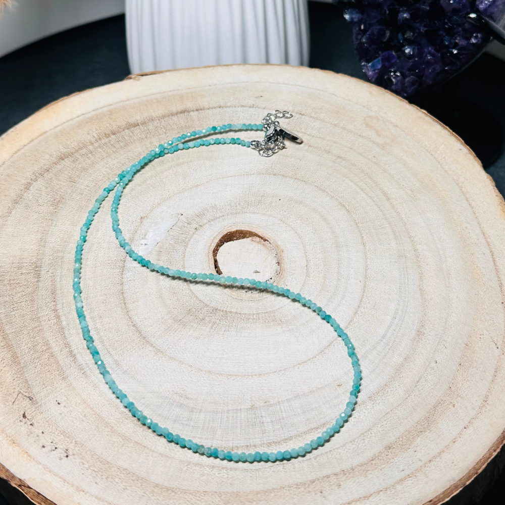 Edelsteinkette „Serene Horizon“ mit Amazonit, silber – Eleganz & Harmonie